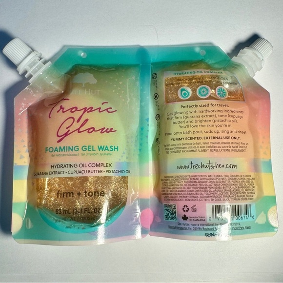 Tree Hut Other - 2x Tree Hut Tropic Glow Firm & Tone Foaming Sparkling Body Wash 3.3oz travel